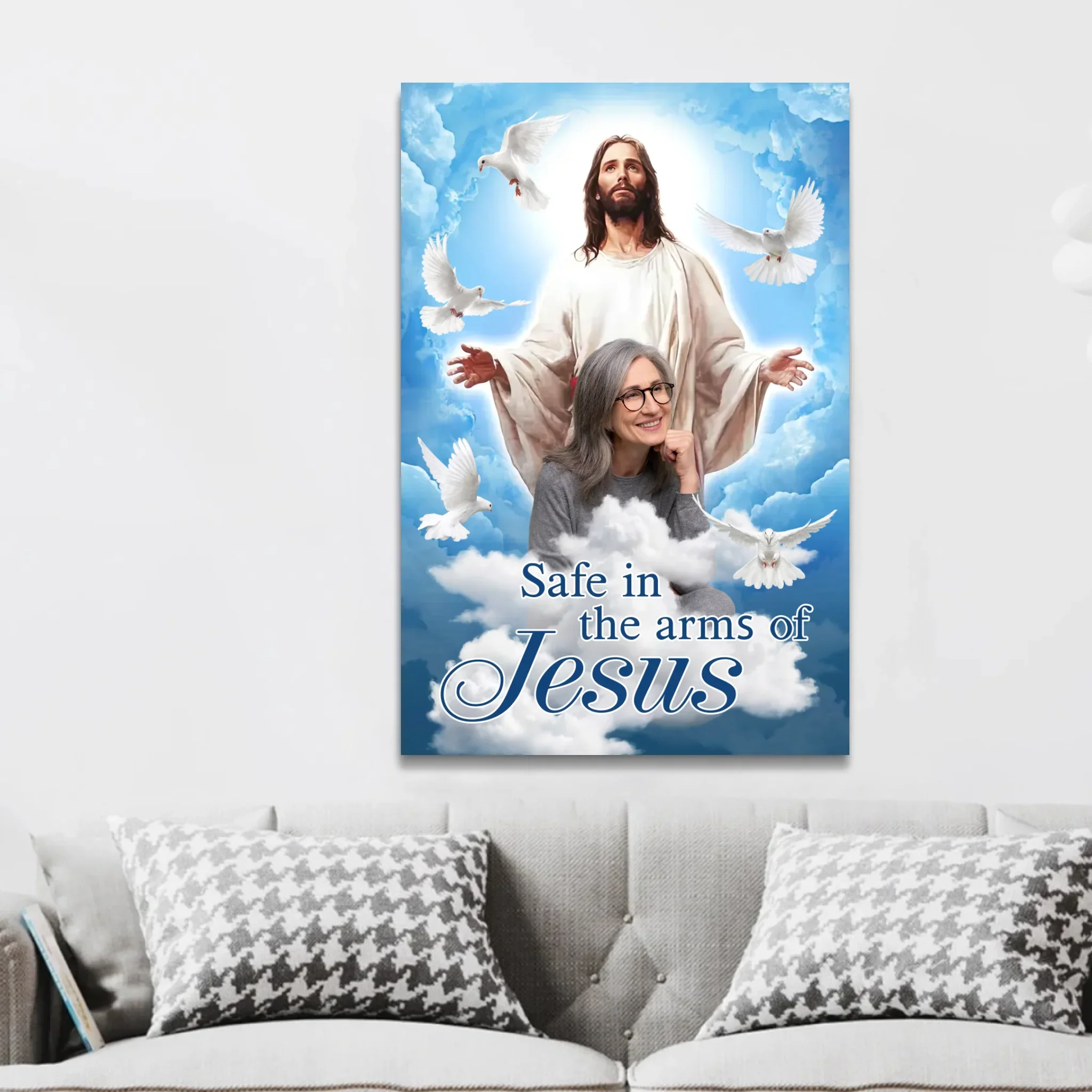 Personalized Canvas “In the arms of Jesus” - Image 3