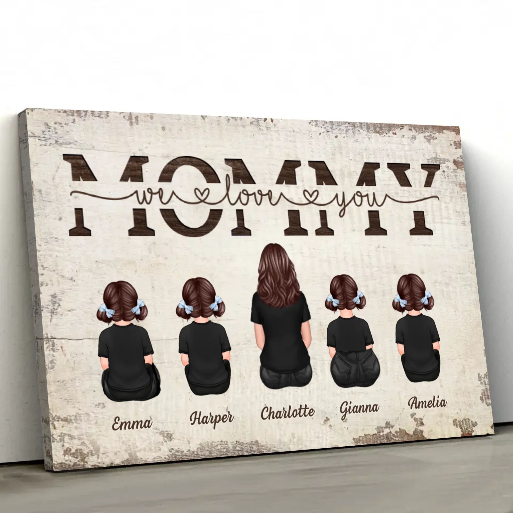 Personalized Canvas “Mommy, we love you – with family members” - Image 2
