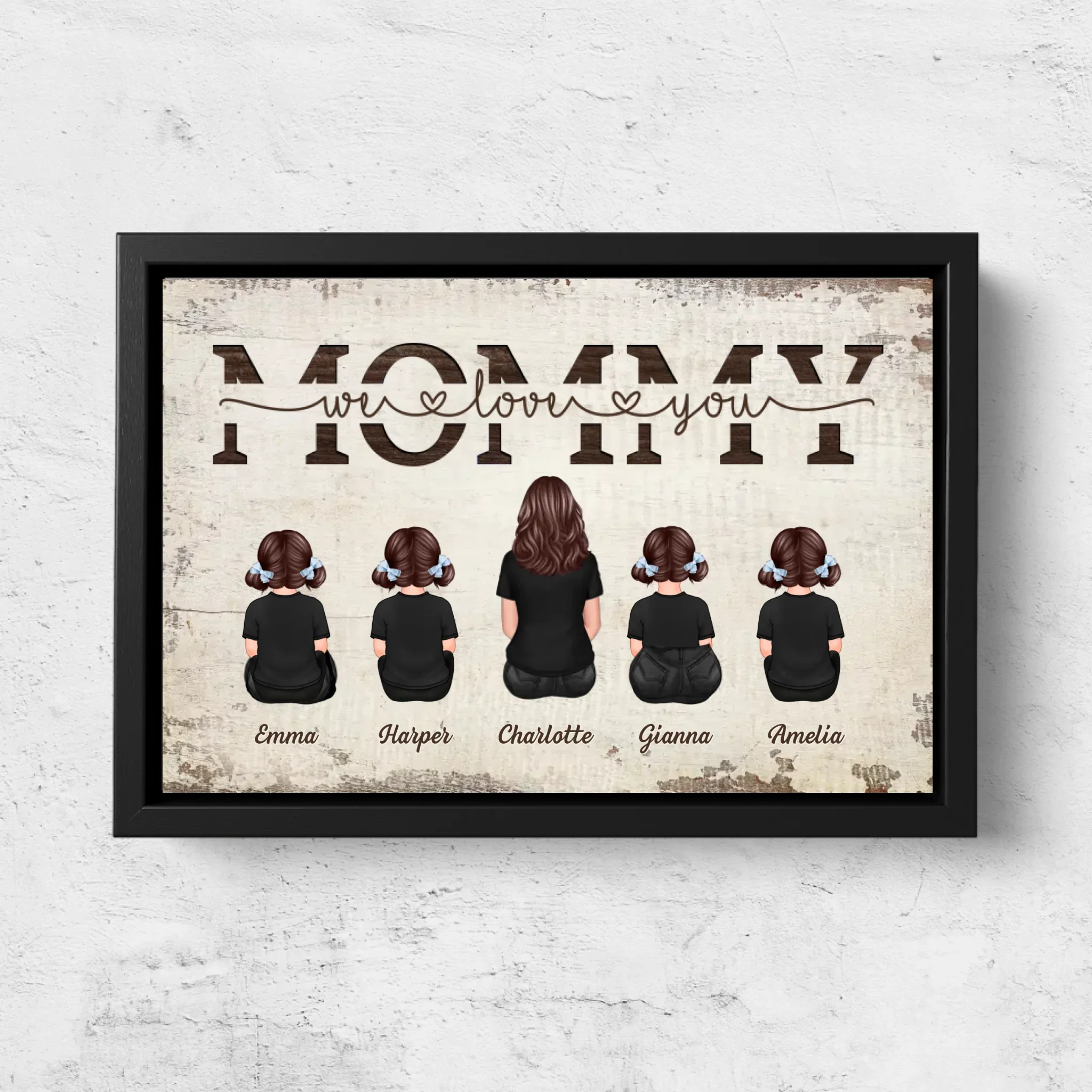Personalized Canvas “Mommy, we love you – with family members” - Image 5