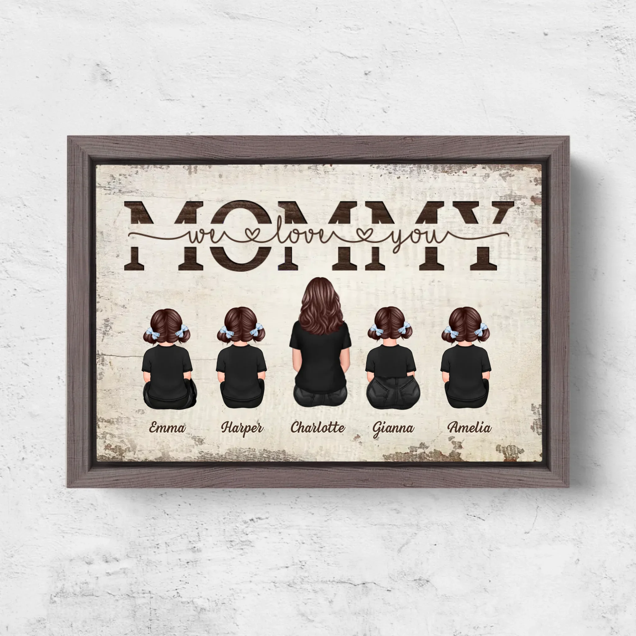 Personalized Canvas “Mommy, we love you – with family members” - Image 6