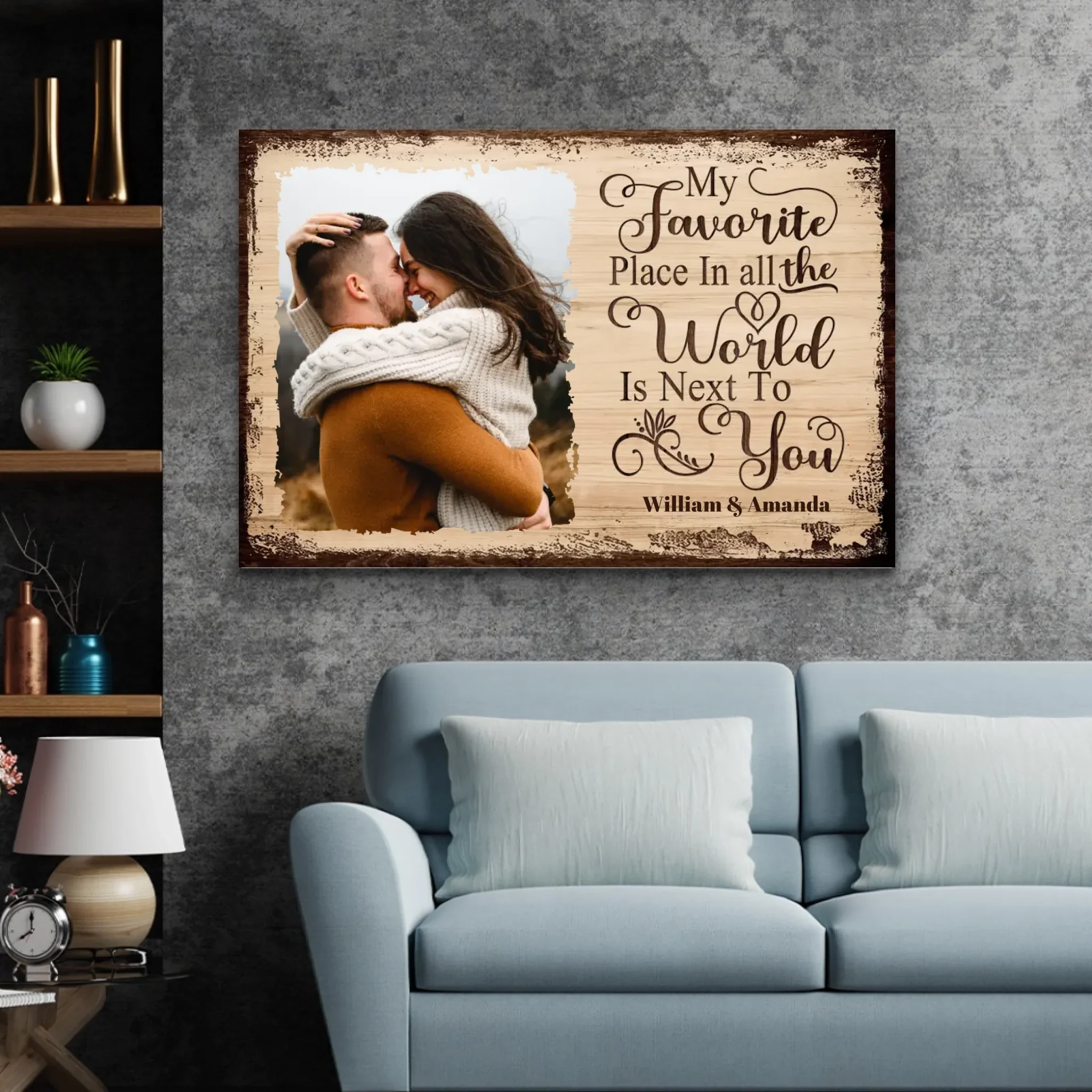 Personalized Canvas “My favorite place is next to you with picture” - Image 4