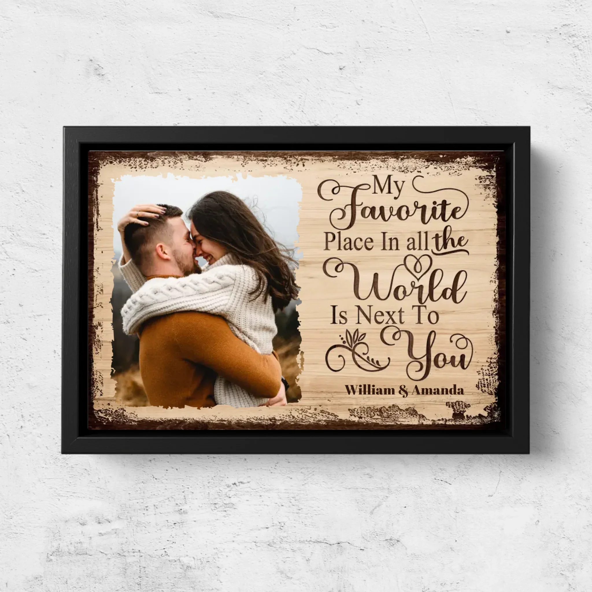 Personalized Canvas “My favorite place is next to you with picture” - Image 5