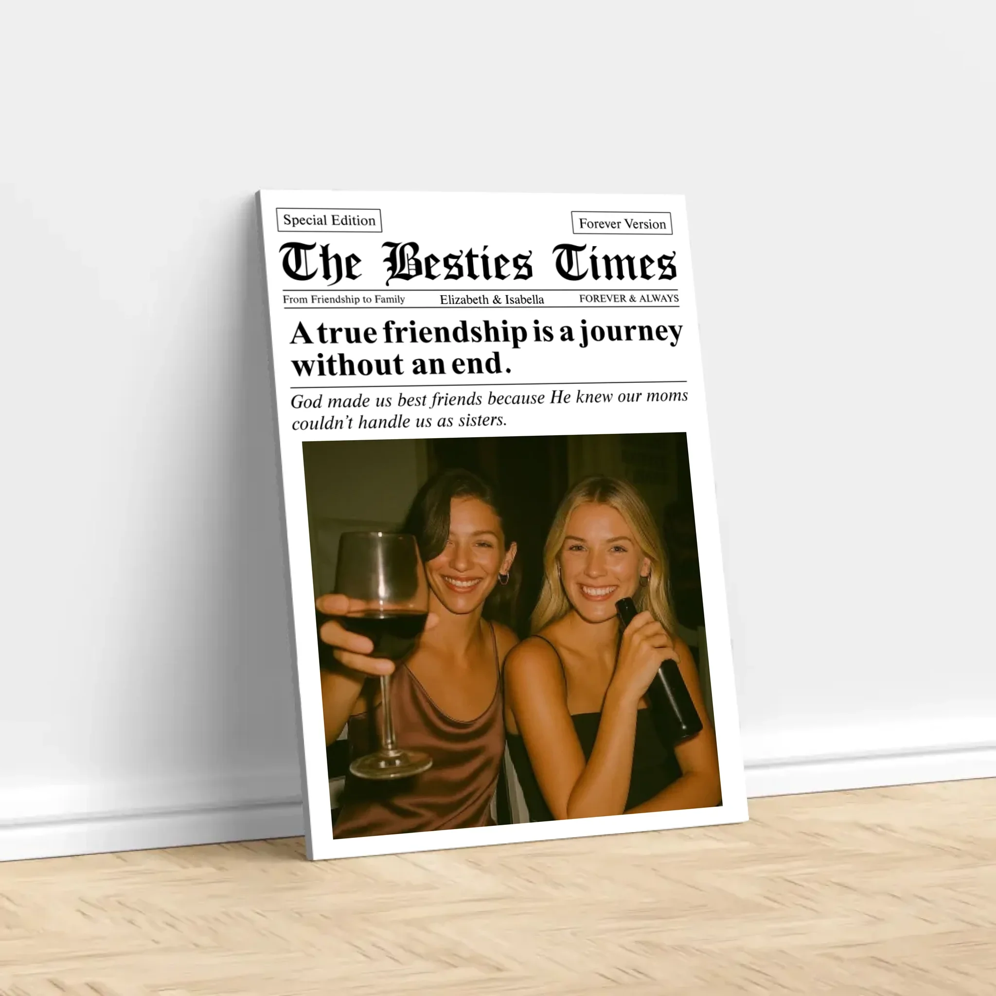 Personalized Canvas – Newspaper The BFF Times - Image 2