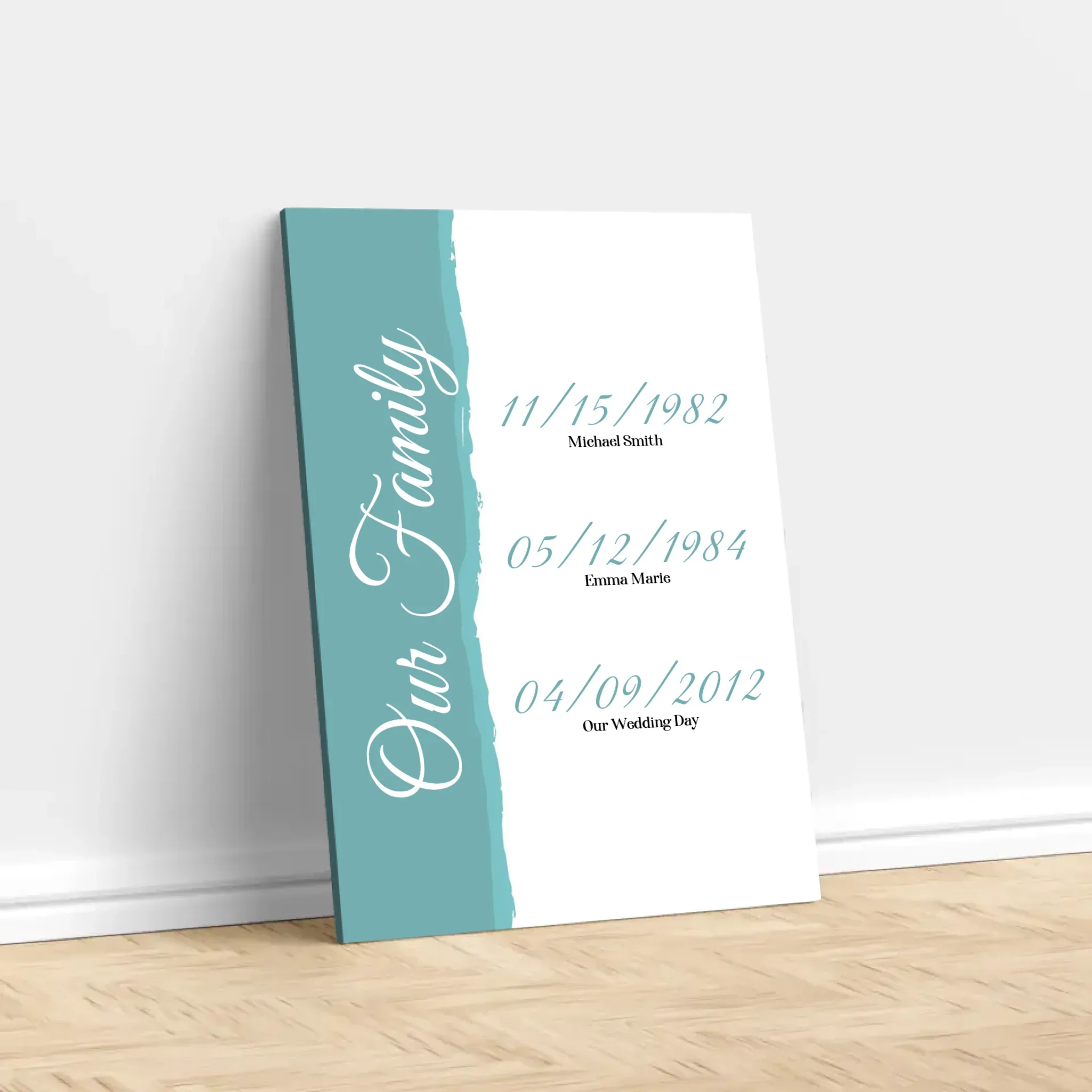 Personalized Canvas "Our Family - Events With Date" - Image 2