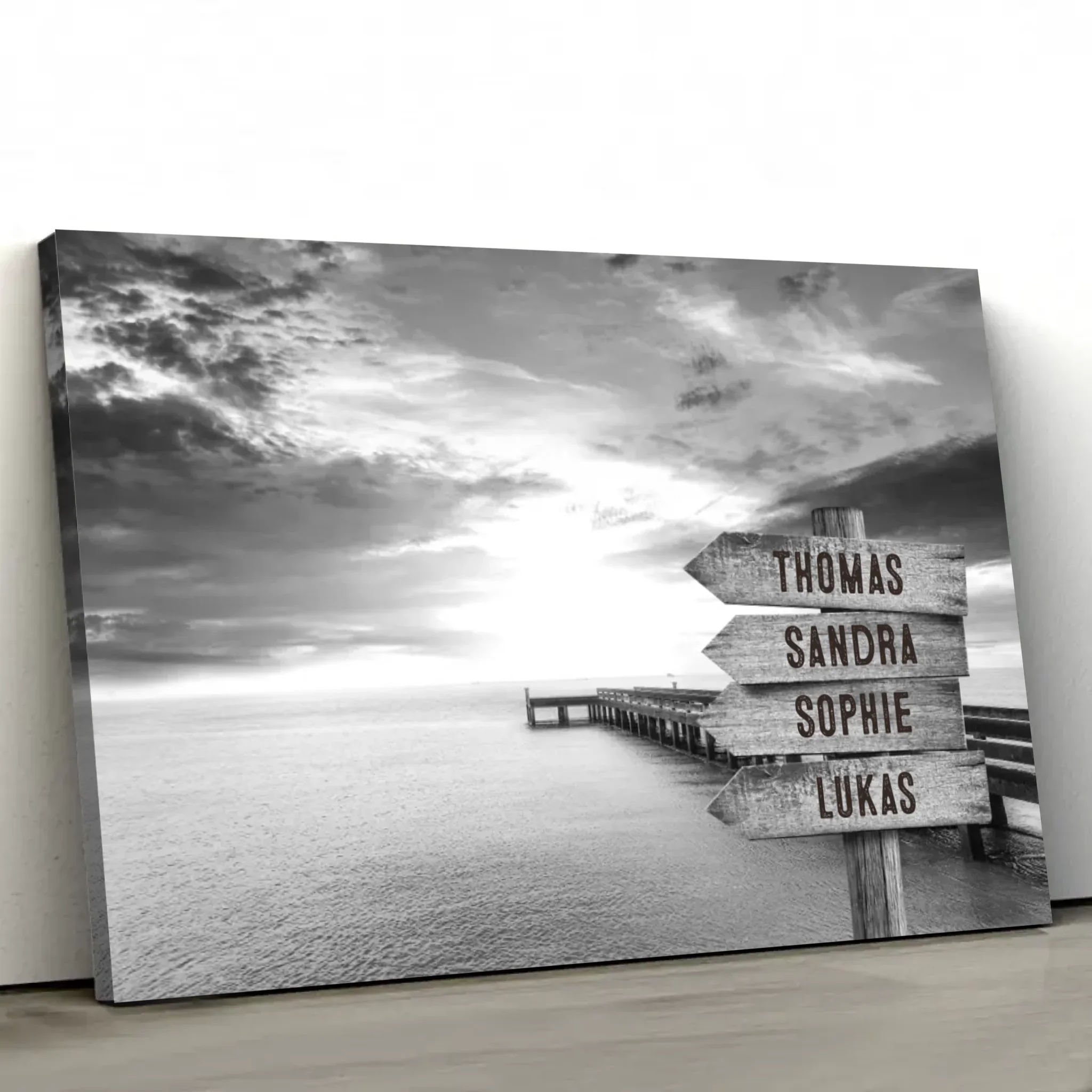 Personalized canvas “Signpost on the jetty by the sea” - Image 2