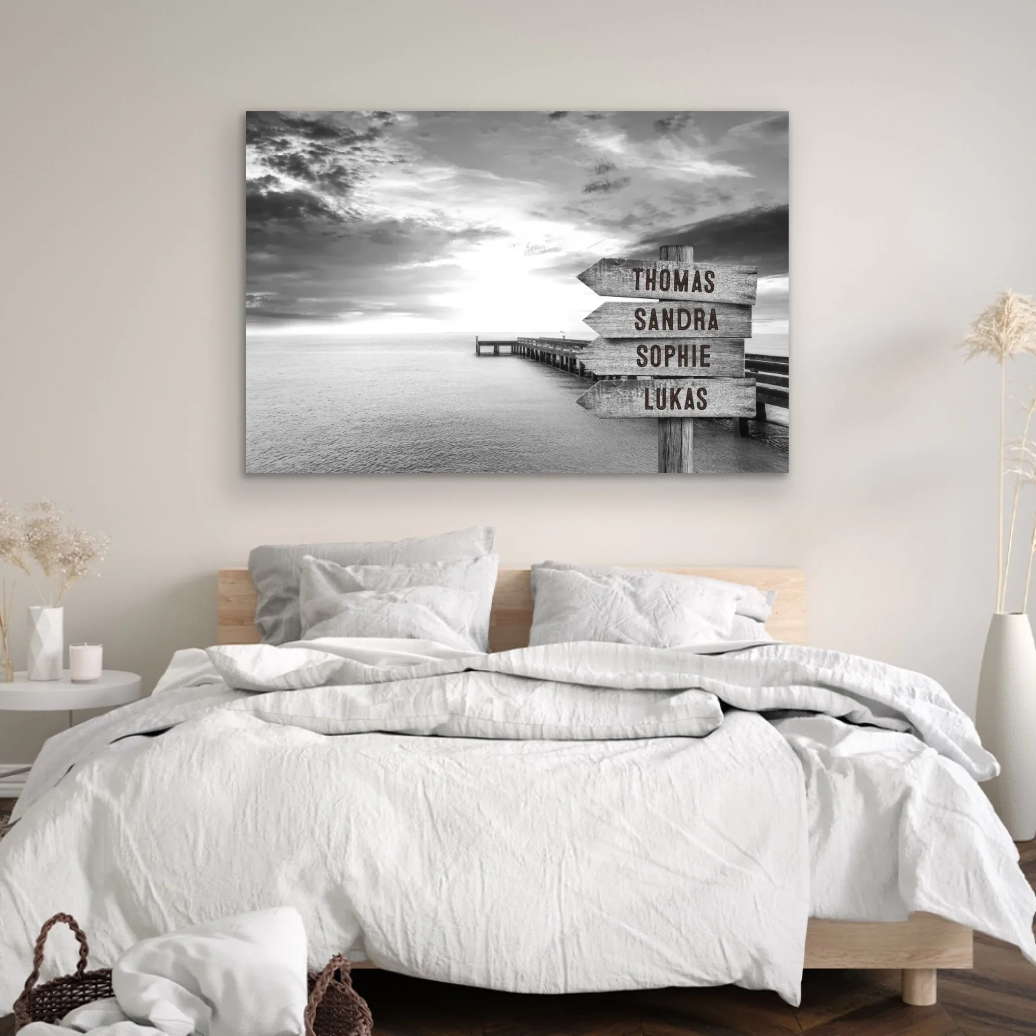 Personalized canvas “Signpost on the jetty by the sea” - Image 3