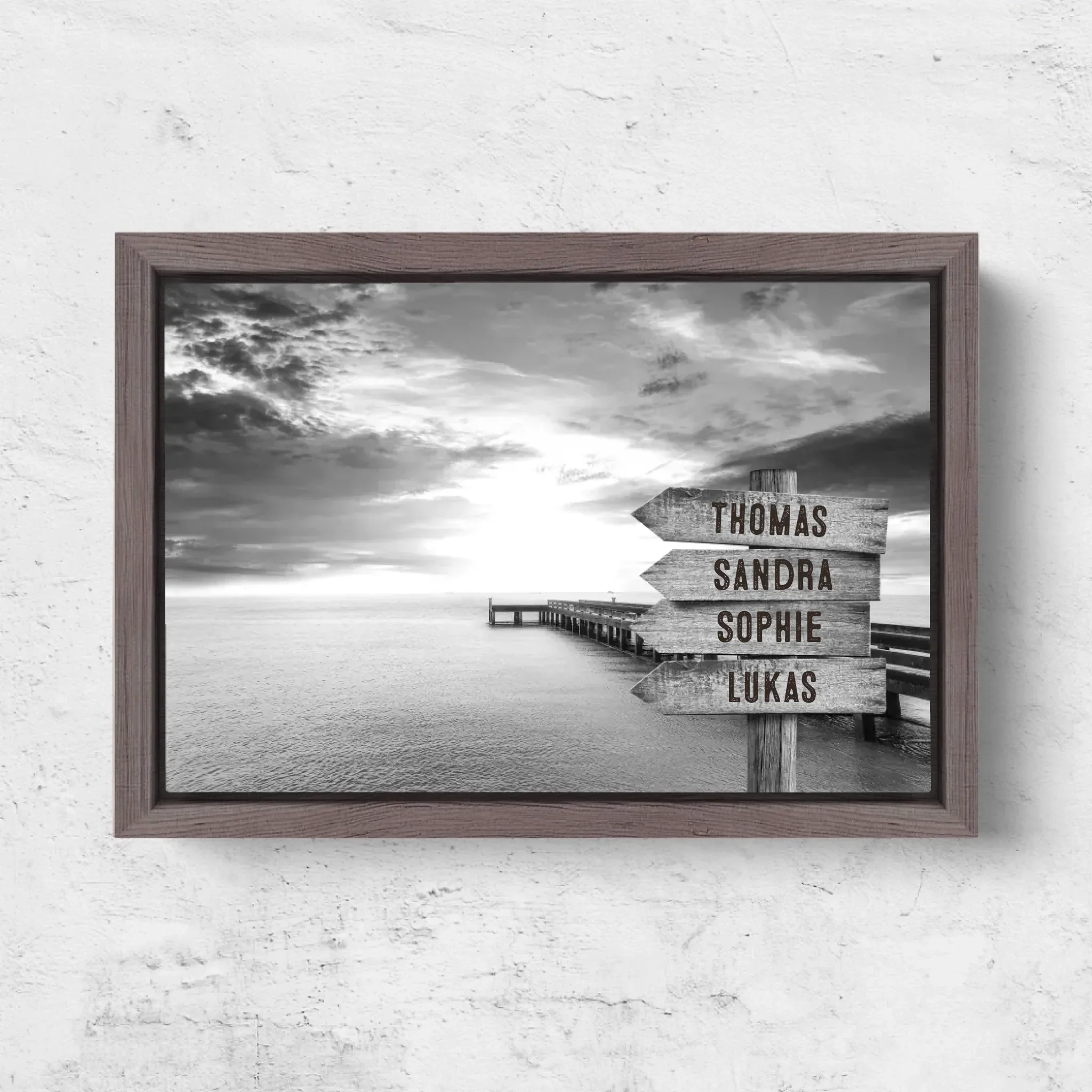 Personalized canvas “Signpost on the jetty by the sea” - Image 6