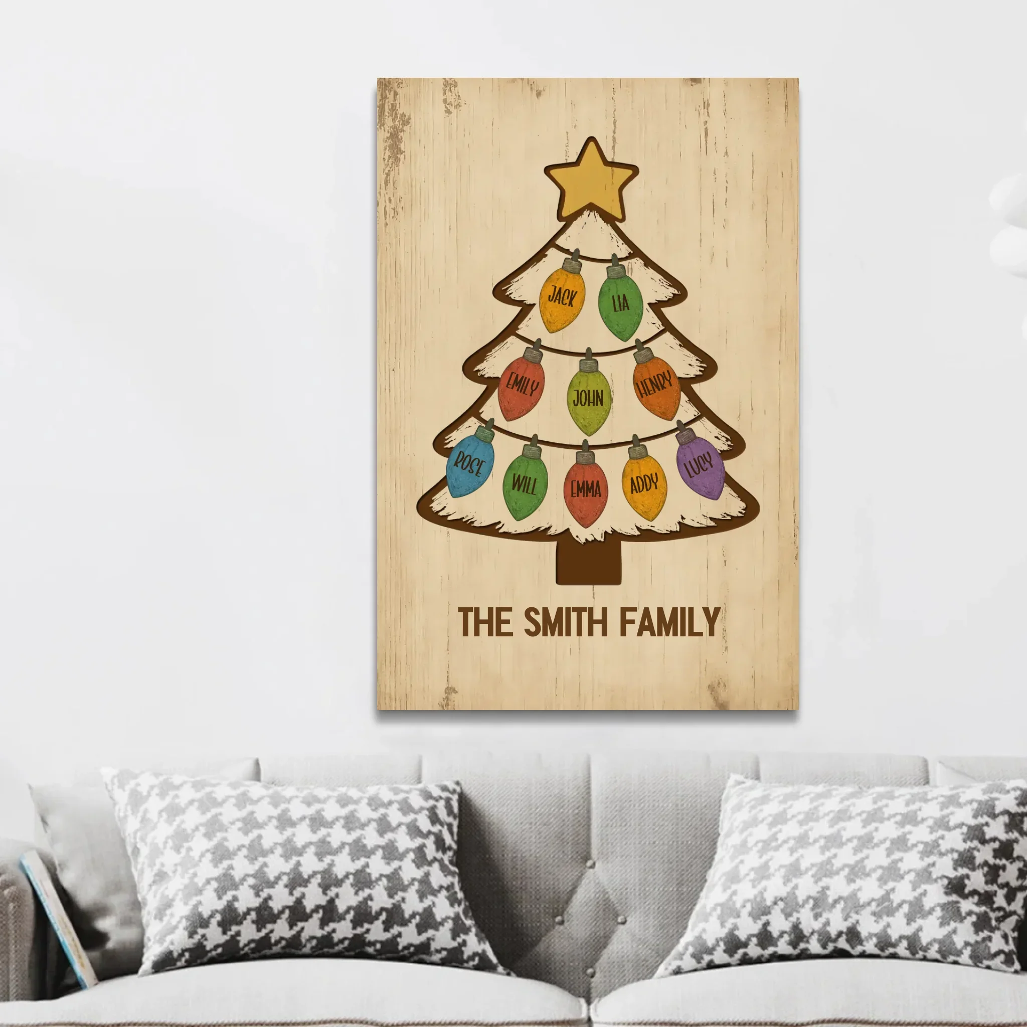 Personalized Canvas – Sparkle Name Christmas Tree - Image 3