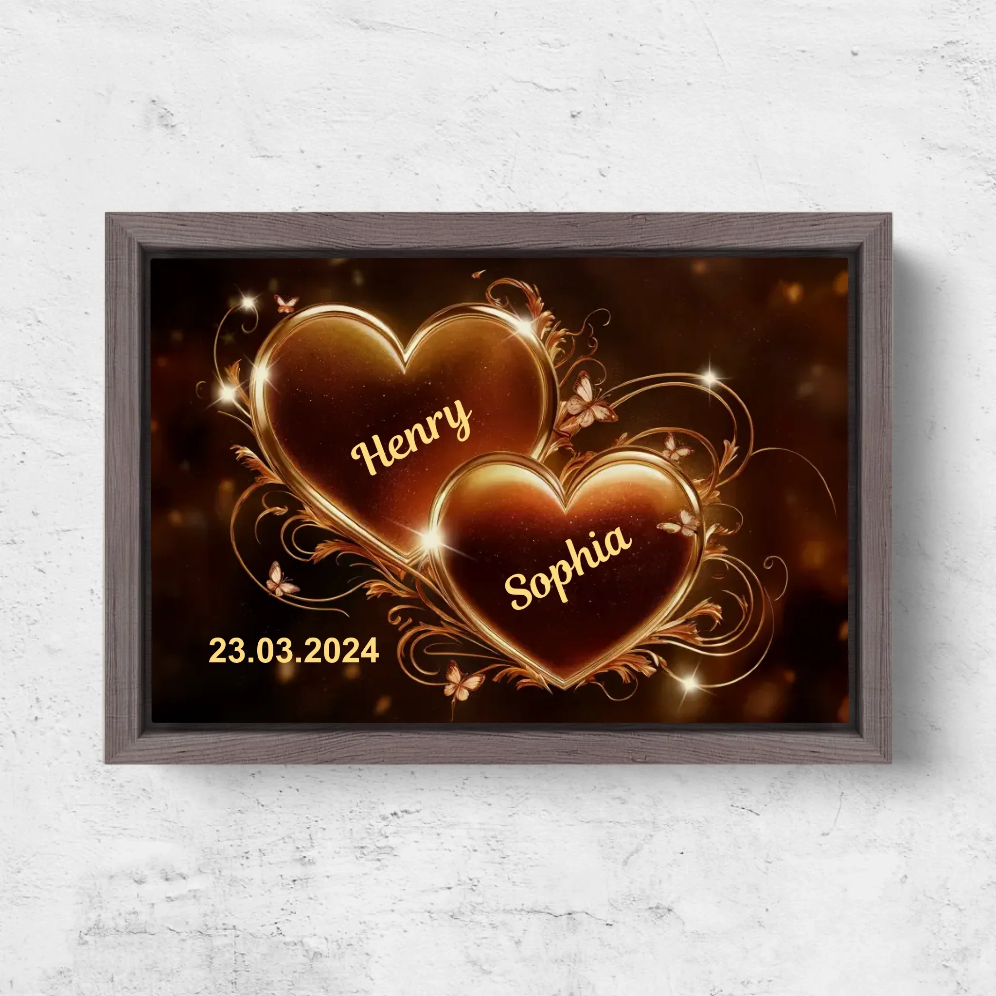 Personalized canvas “Sparkling hearts” - Image 6