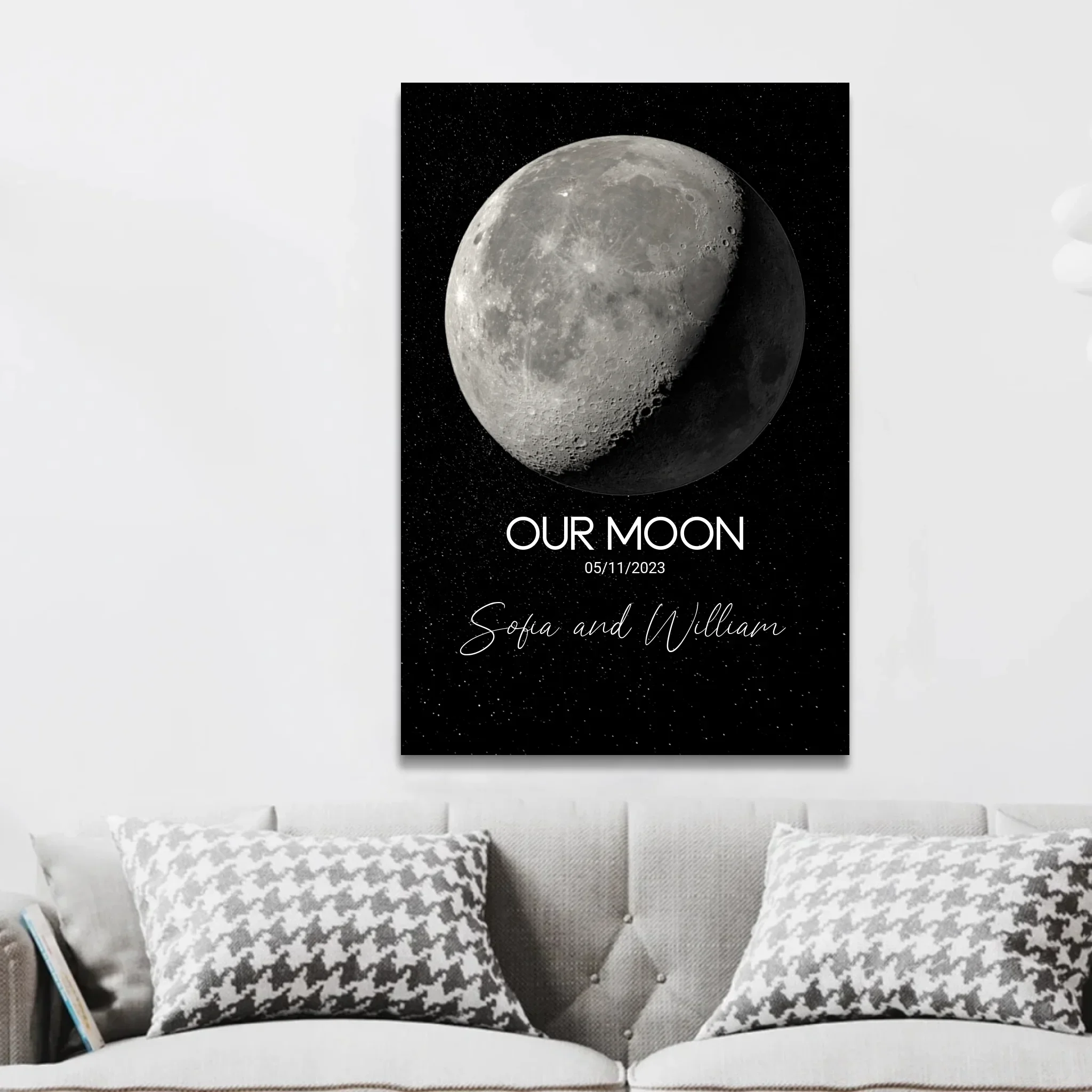 Personalized Canvas "Special Occasion Moon Phase" - Image 3