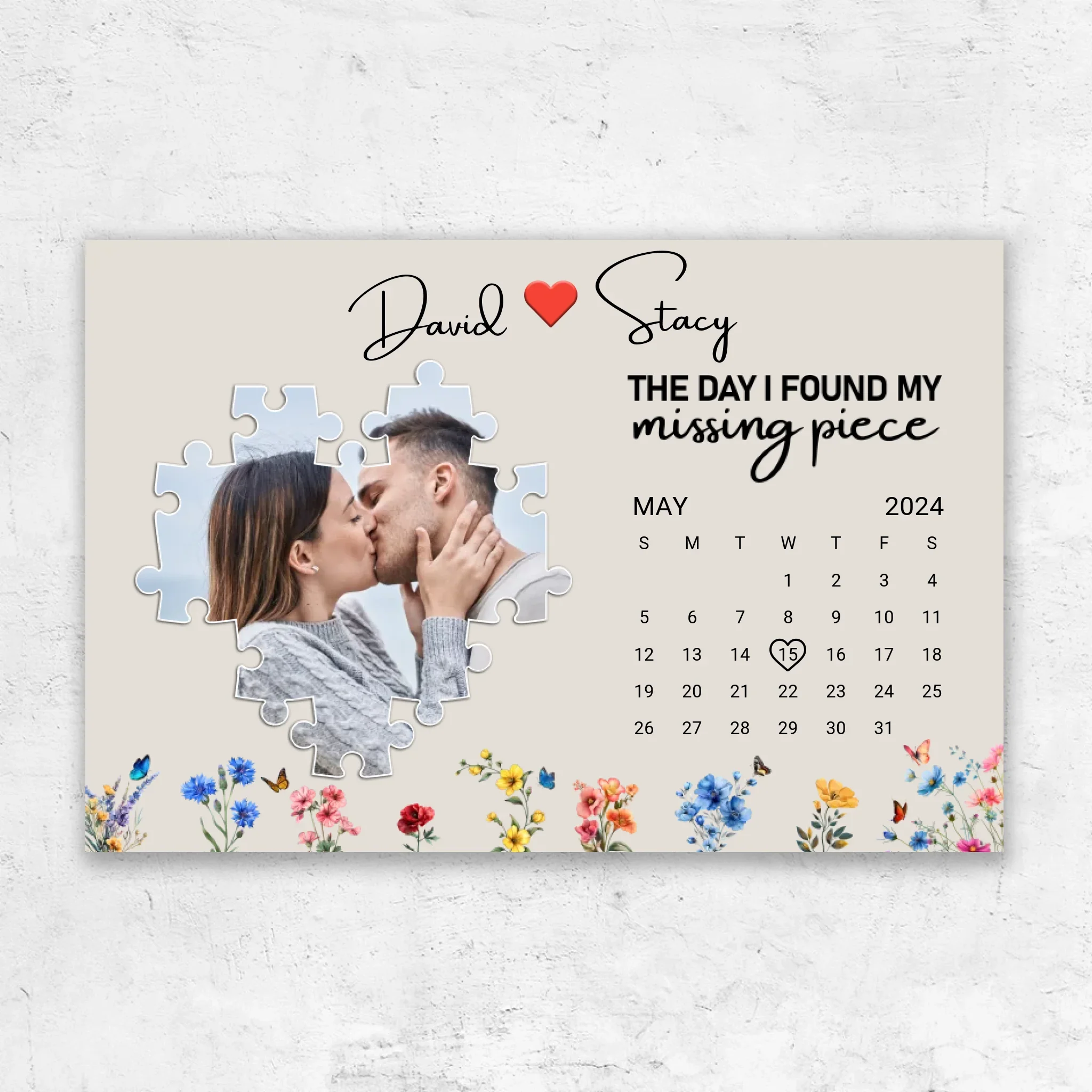 Personalized Canvas “The day I found my missing peace”