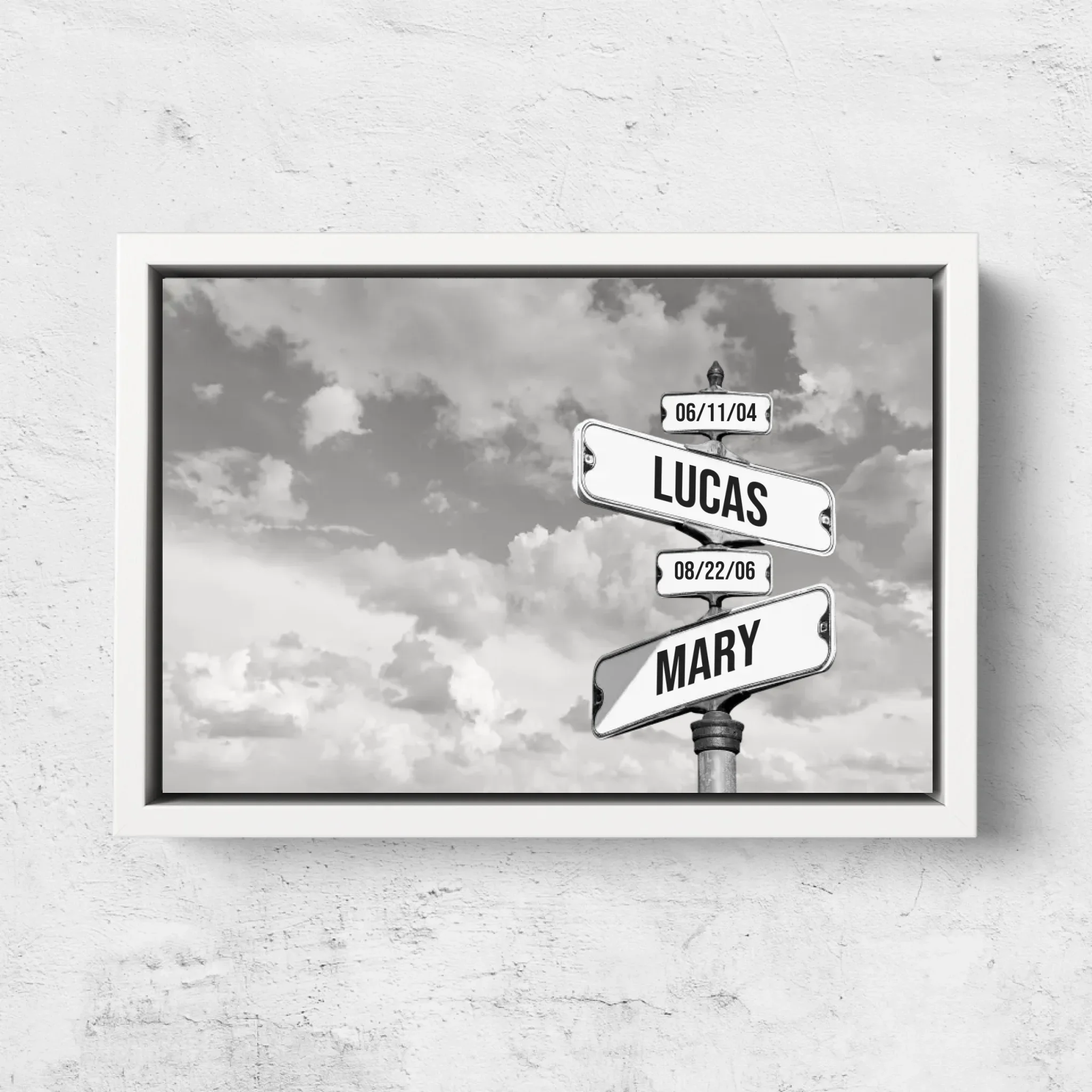 Personalized Canvas “Vintage street sign with children's date of birth - Horizontal” - Image 7