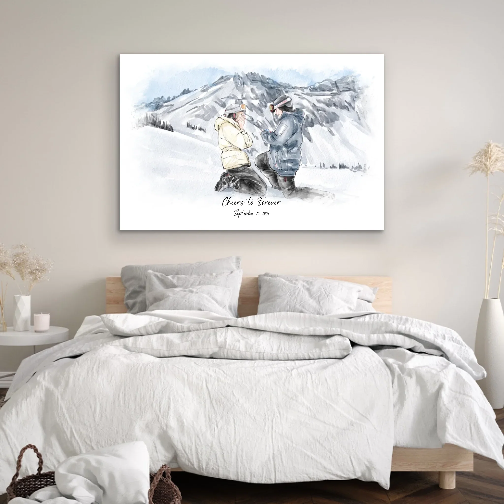 Personalized Canvas – Watercolor Portrait From Photo - Image 3