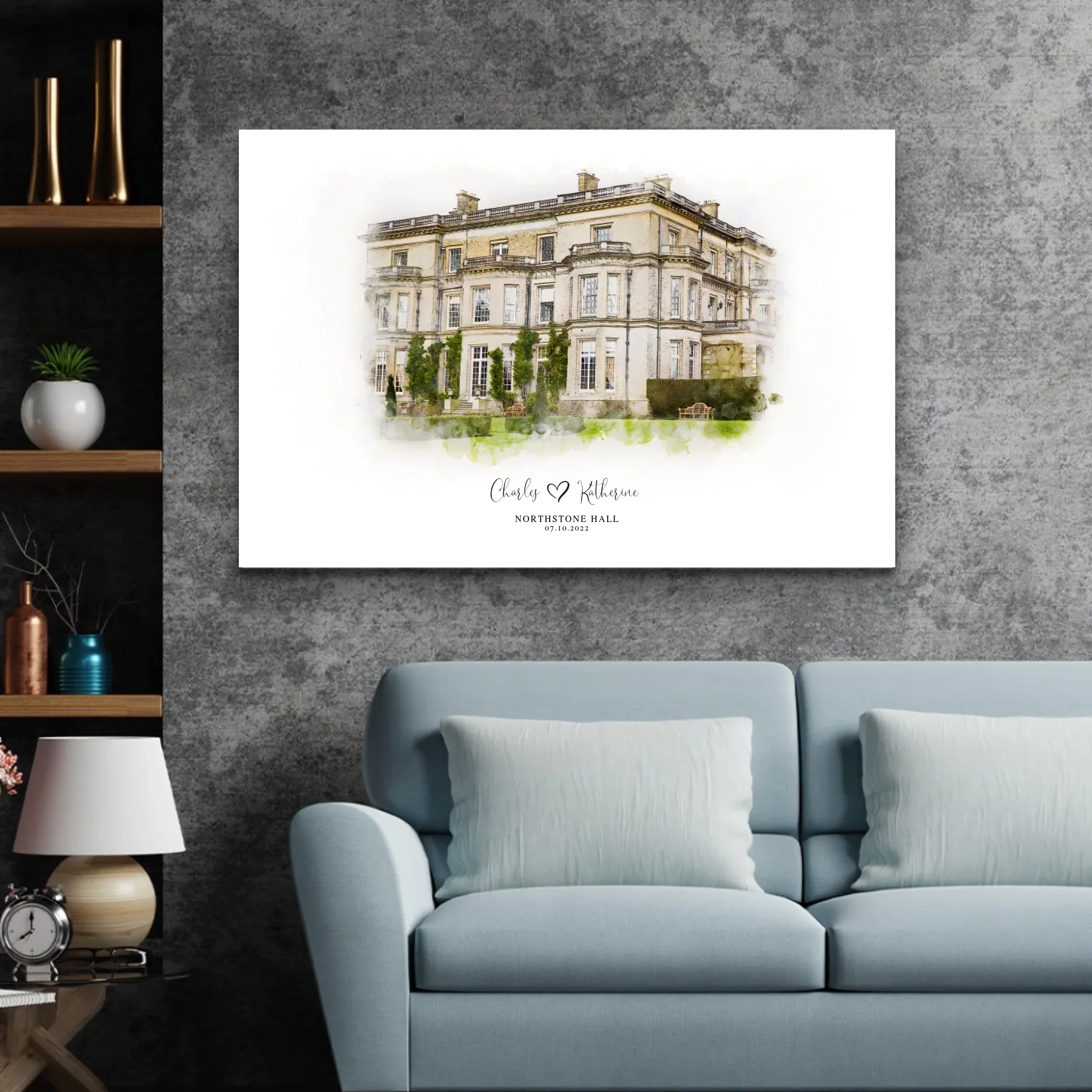 Personalized Canvas – Wedding Venue Sketch - Image 4