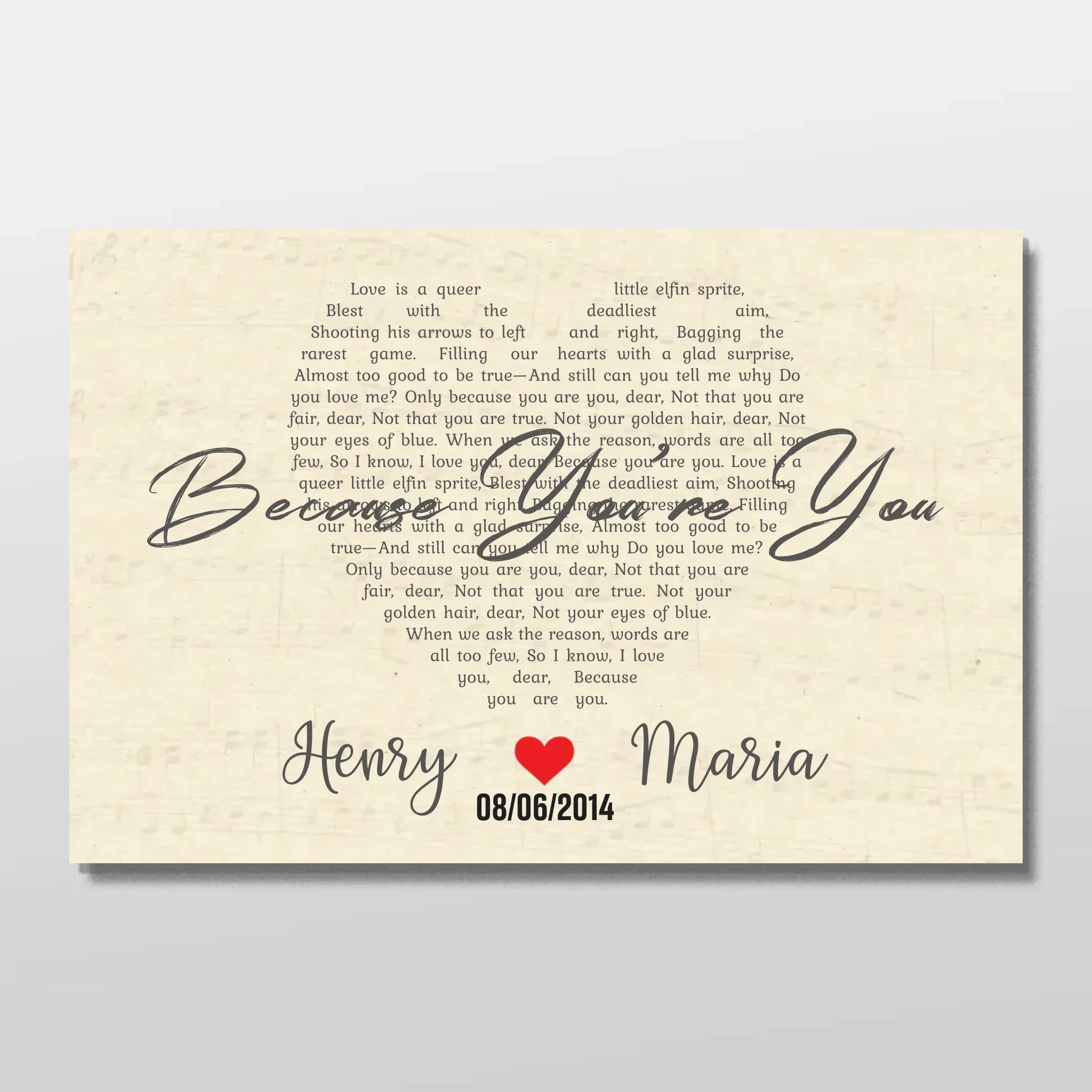 Personalized Poster – Custom Heart-Shaped Song
