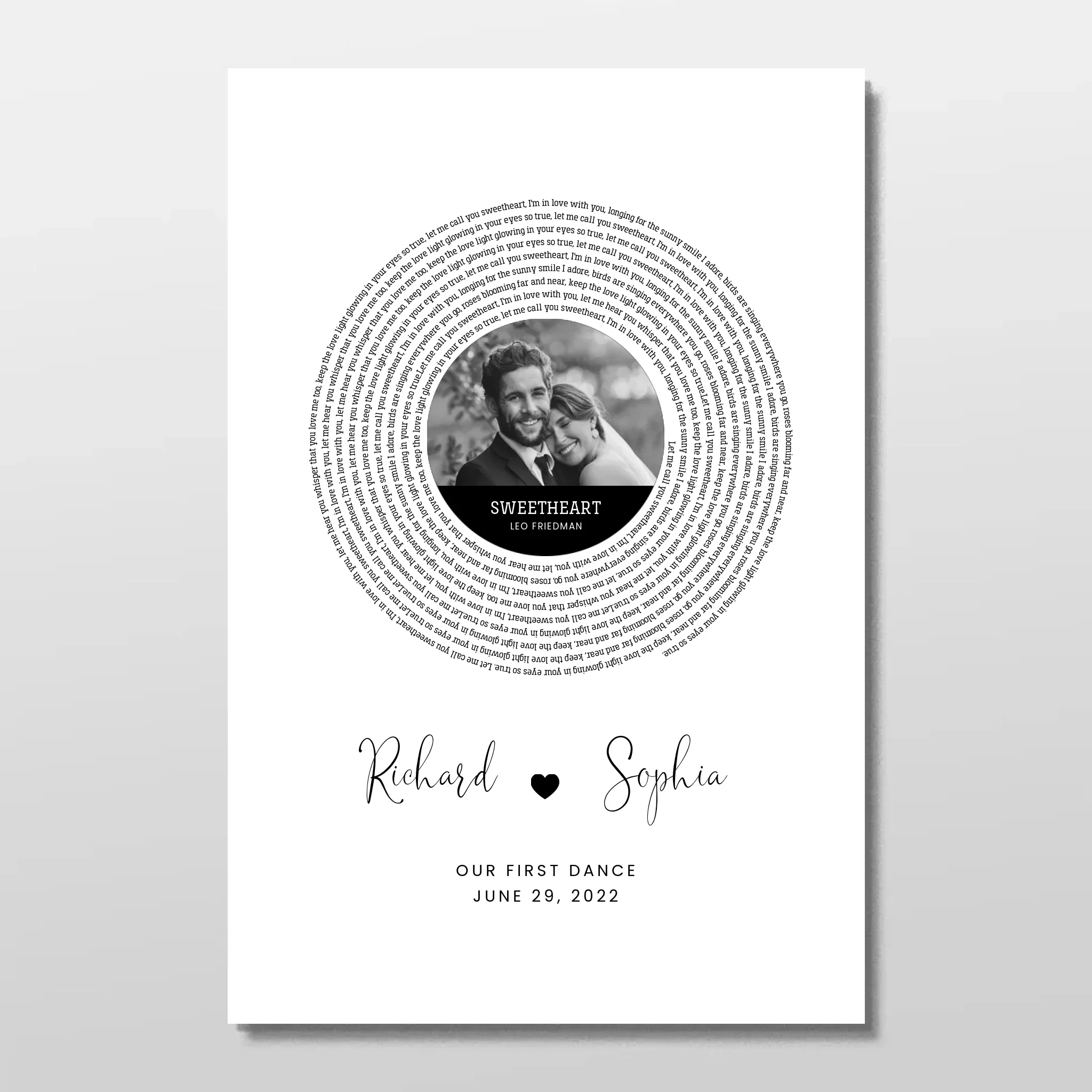 Personalized Poster – Custom Song Lyrics Print