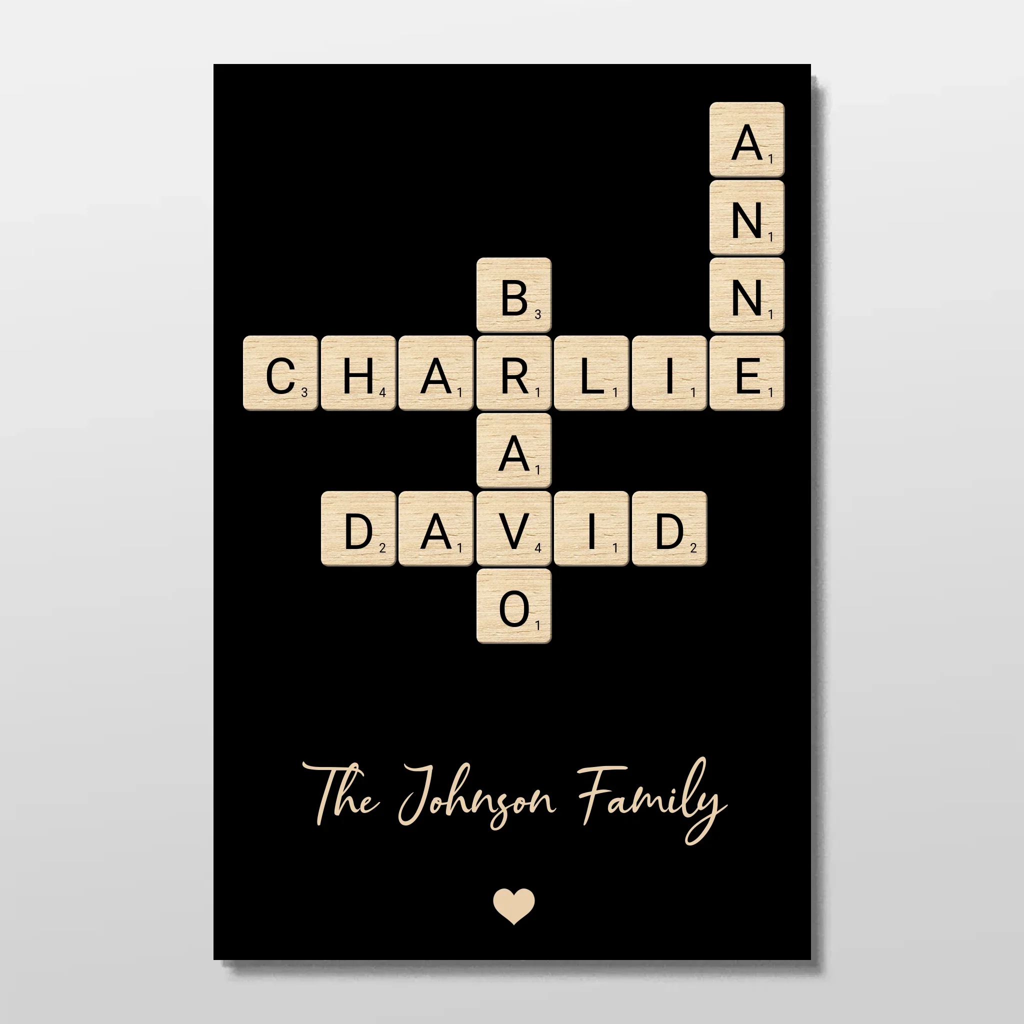 Personalized Poster "Family Crossword Art"