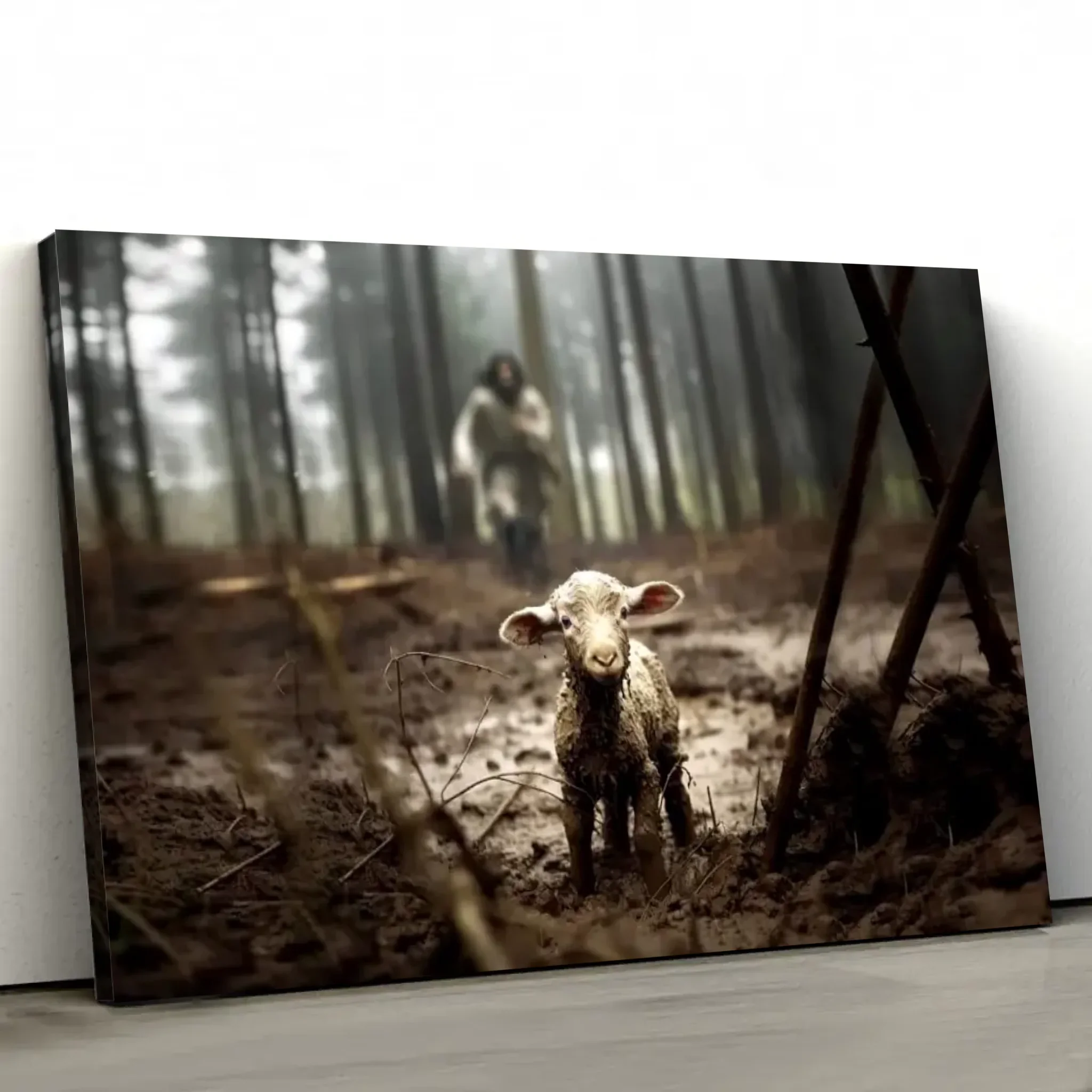 Premium Canvas "Jesus and lamb" - Image 2