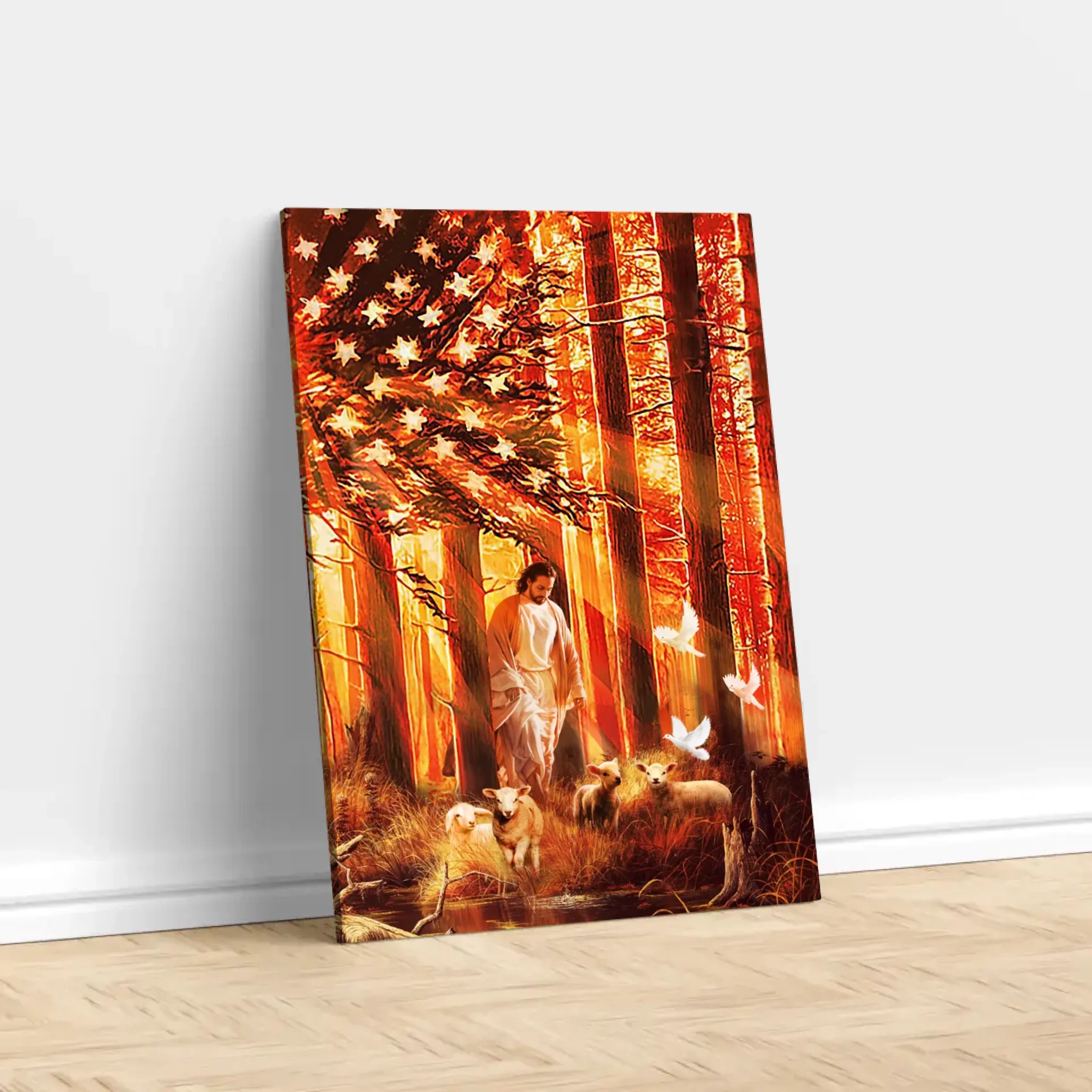 Premium Canvas "Walking with lambs" - Image 2