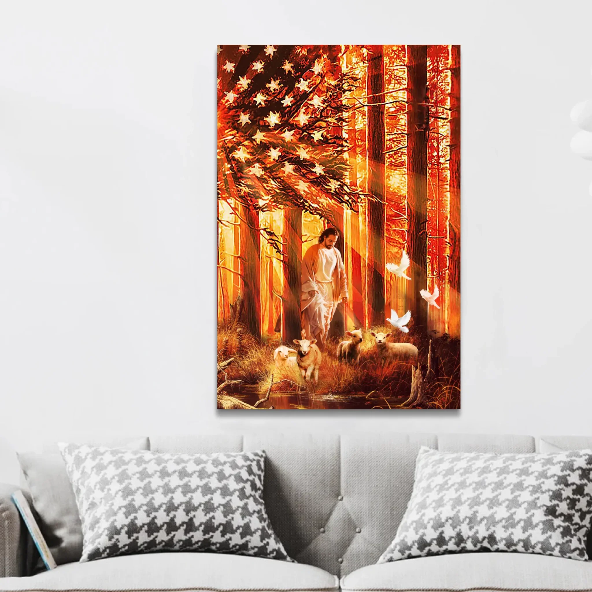 Premium Canvas "Walking with lambs" - Image 3