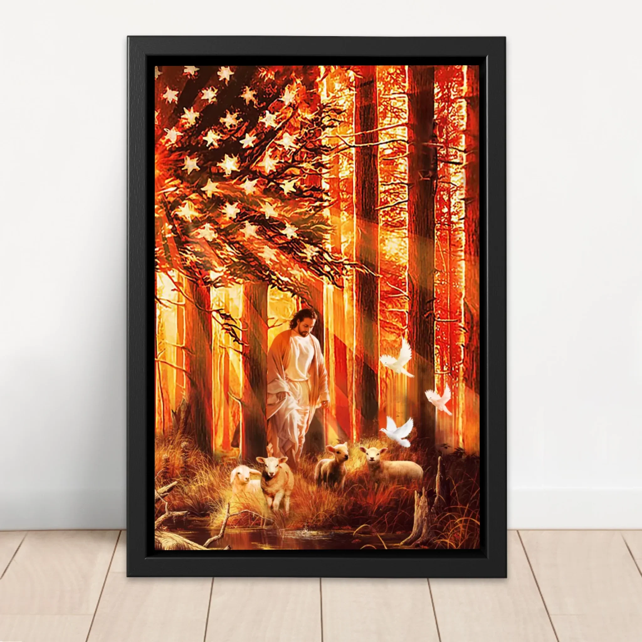 Premium Canvas "Walking with lambs" - Image 4