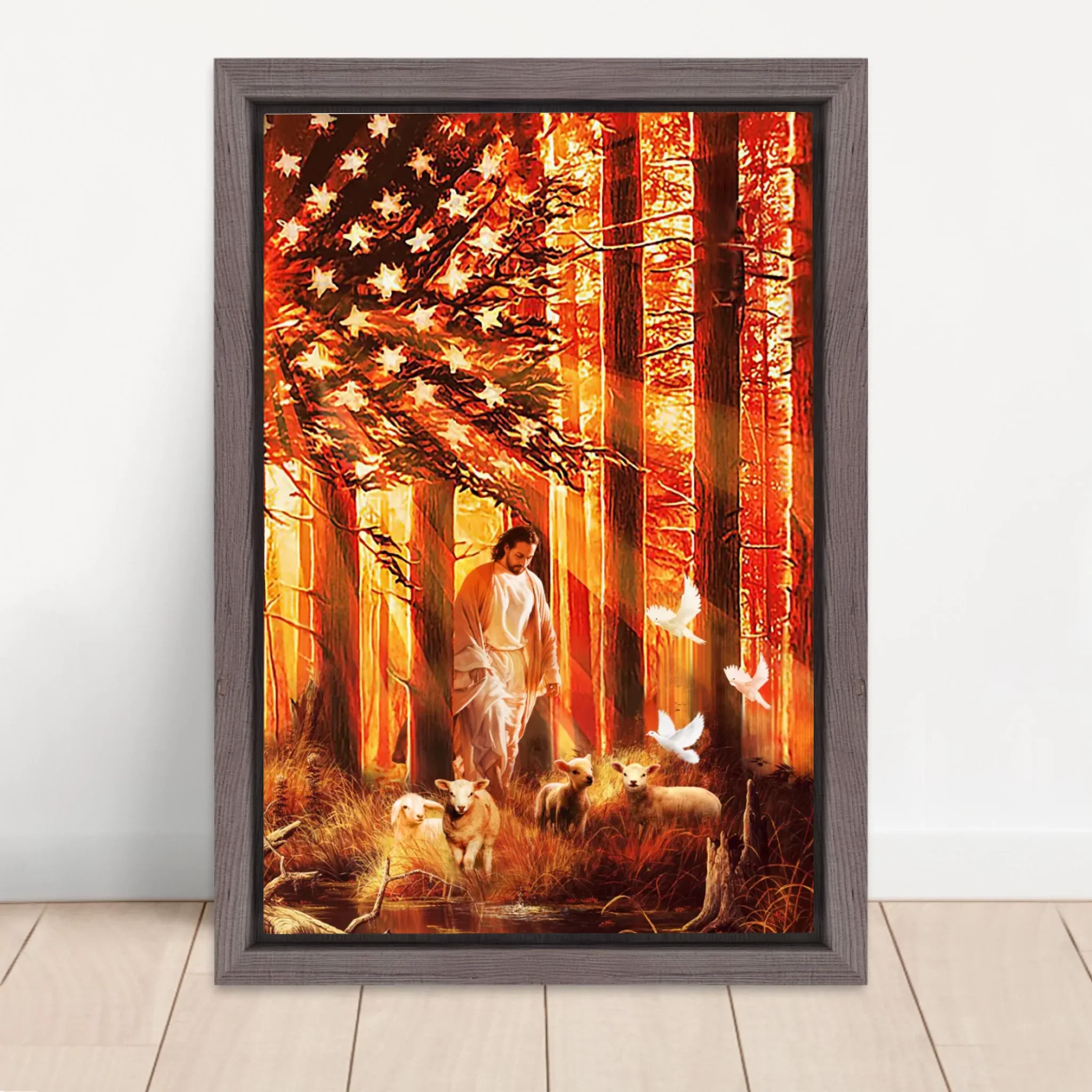 Premium Canvas "Walking with lambs" - Image 5