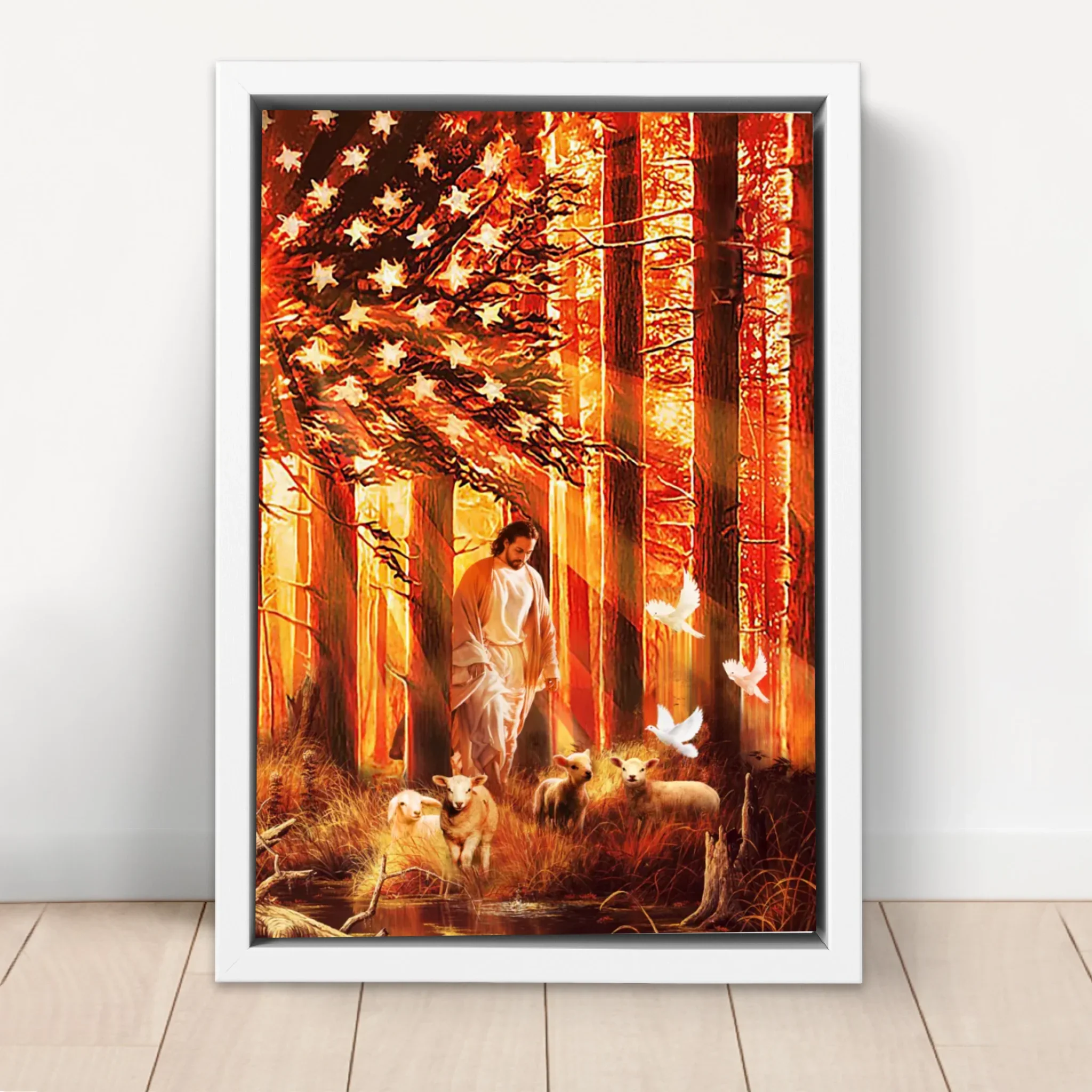 Premium Canvas "Walking with lambs" - Image 6