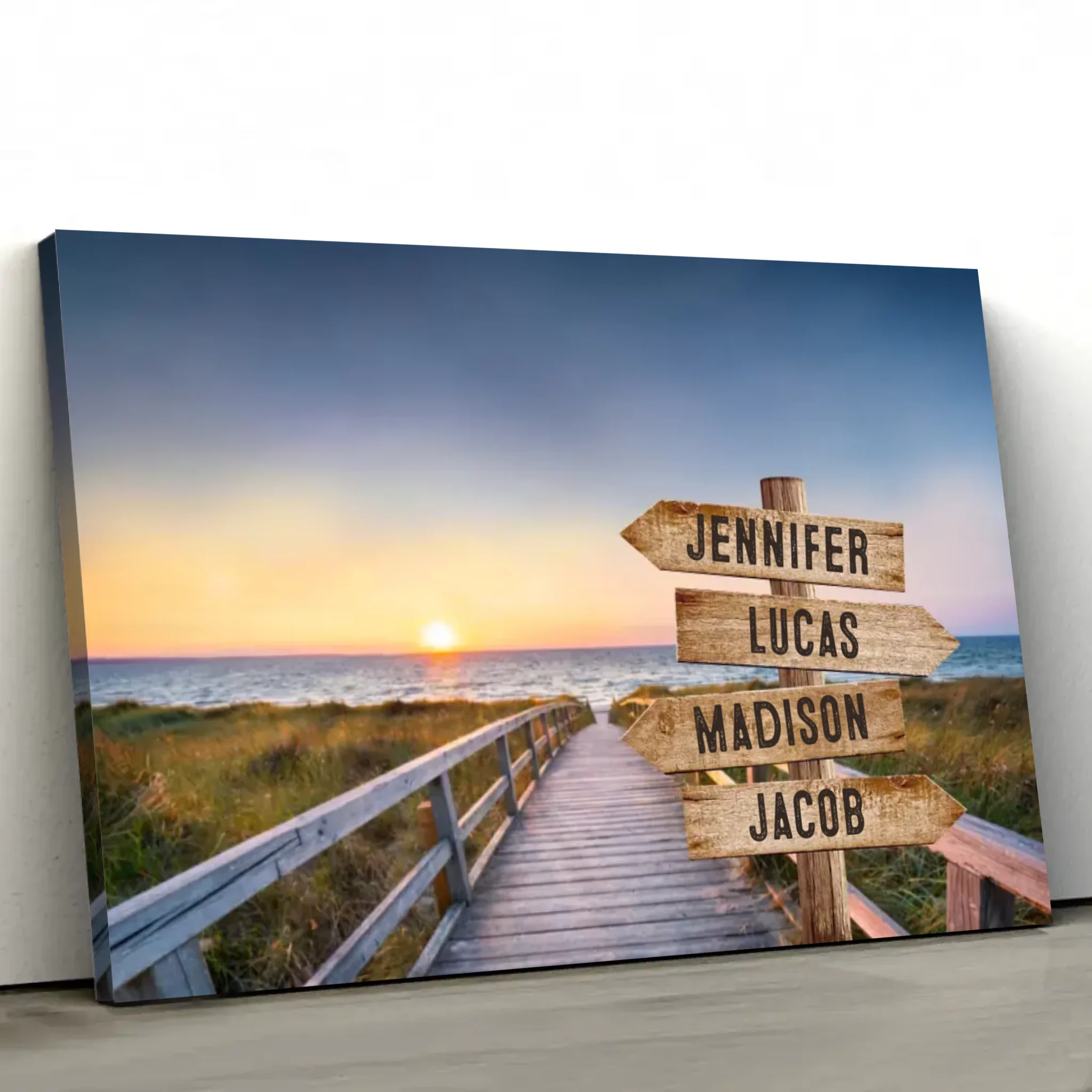 Personalized Canvas "Shared Signpost at the beach path" - Image 2