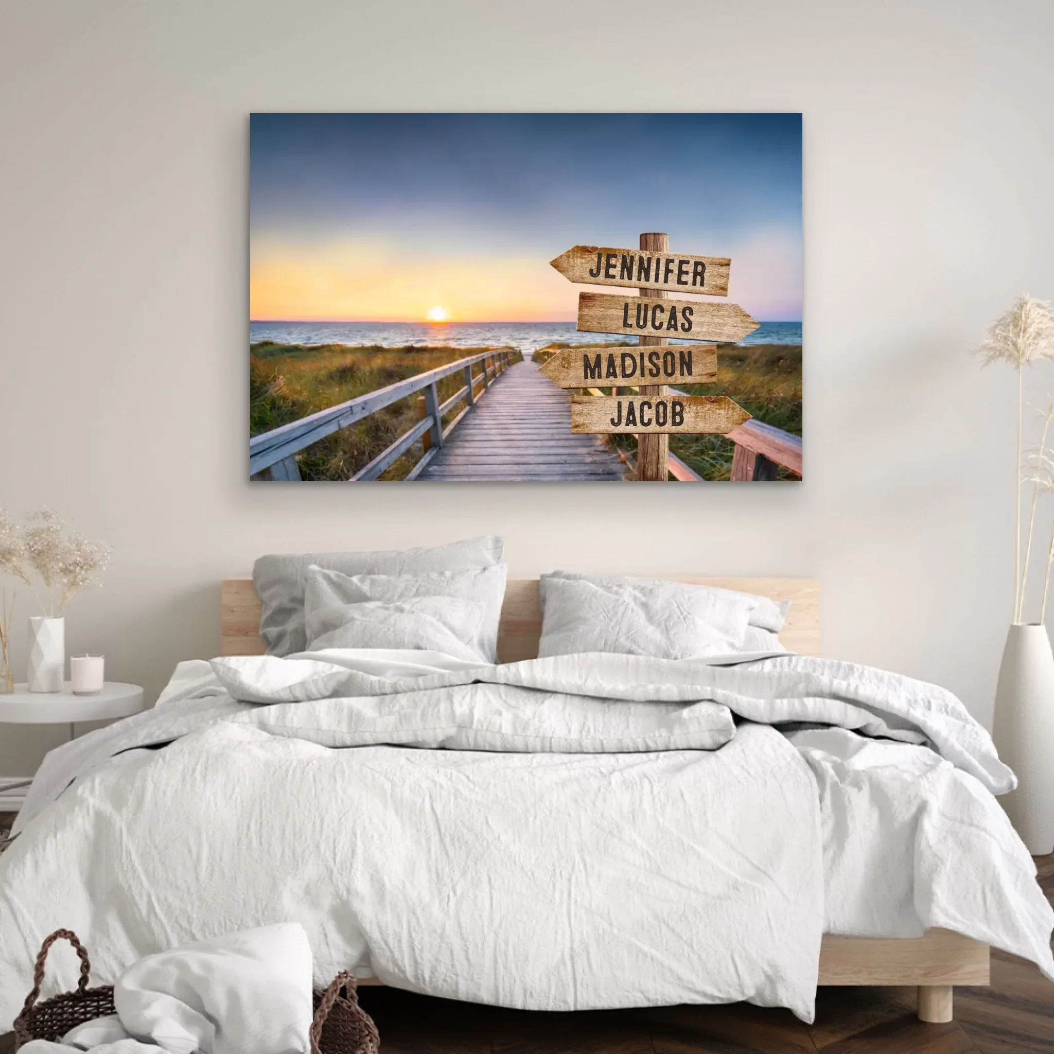 Personalized Canvas "Shared Signpost at the beach path" - Image 3